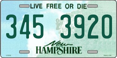 NH license plate 3453920