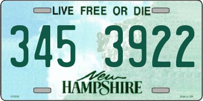 NH license plate 3453922
