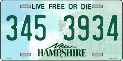 NH license plate 3453934