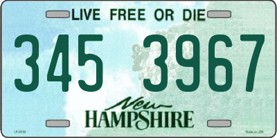 NH license plate 3453967