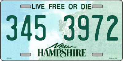 NH license plate 3453972