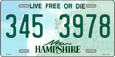 NH license plate 3453978