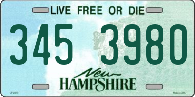 NH license plate 3453980