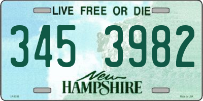 NH license plate 3453982