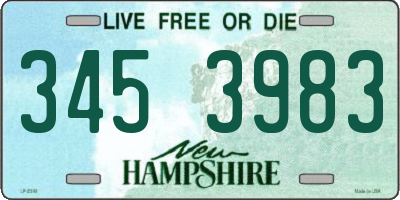 NH license plate 3453983