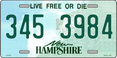 NH license plate 3453984