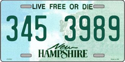 NH license plate 3453989