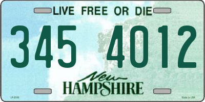 NH license plate 3454012
