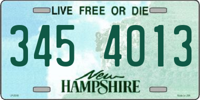 NH license plate 3454013