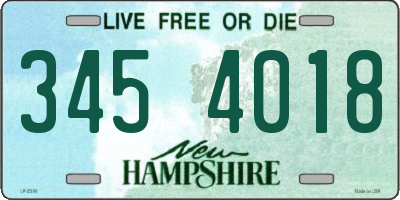 NH license plate 3454018