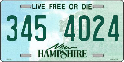 NH license plate 3454024