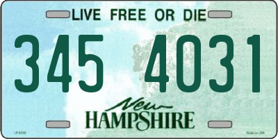 NH license plate 3454031