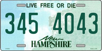 NH license plate 3454043
