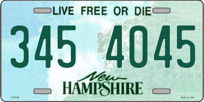 NH license plate 3454045