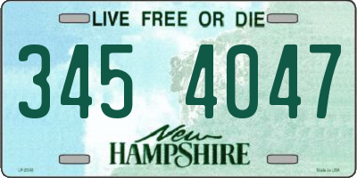 NH license plate 3454047