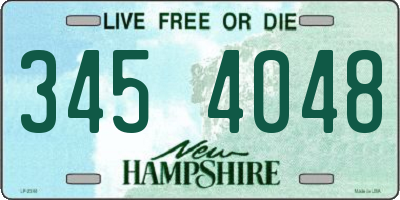 NH license plate 3454048