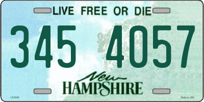 NH license plate 3454057