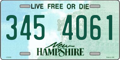 NH license plate 3454061