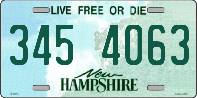 NH license plate 3454063