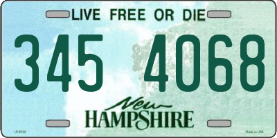NH license plate 3454068