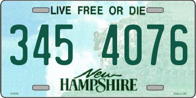 NH license plate 3454076
