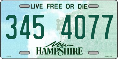 NH license plate 3454077