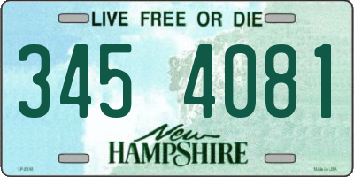 NH license plate 3454081