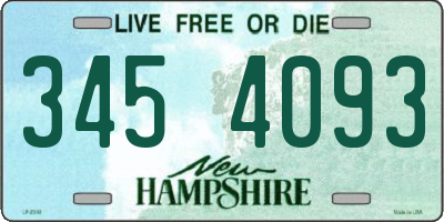 NH license plate 3454093
