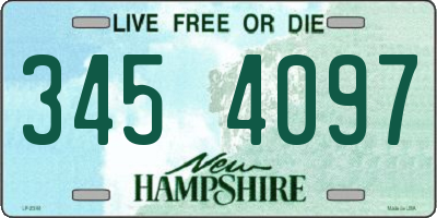 NH license plate 3454097