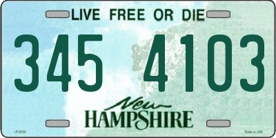 NH license plate 3454103