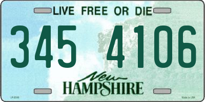 NH license plate 3454106