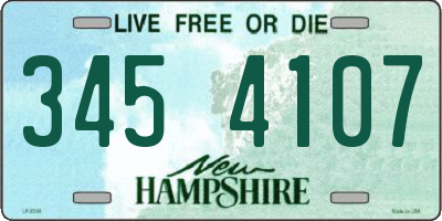 NH license plate 3454107