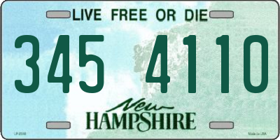 NH license plate 3454110