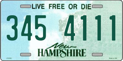 NH license plate 3454111