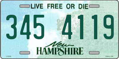 NH license plate 3454119