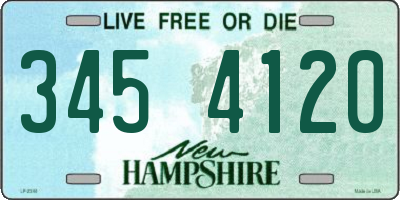 NH license plate 3454120