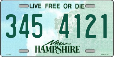 NH license plate 3454121