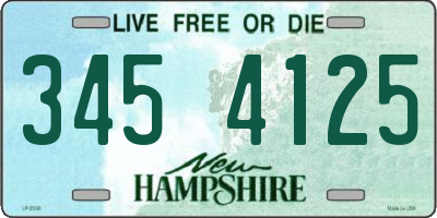 NH license plate 3454125