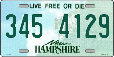 NH license plate 3454129