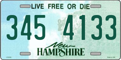 NH license plate 3454133