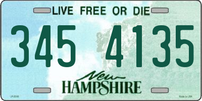 NH license plate 3454135