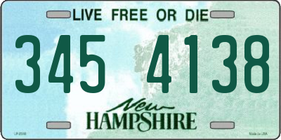 NH license plate 3454138