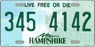 NH license plate 3454142