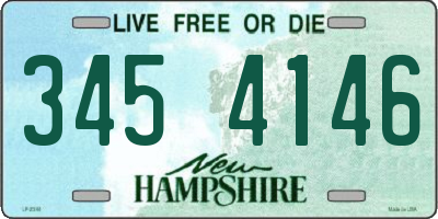 NH license plate 3454146