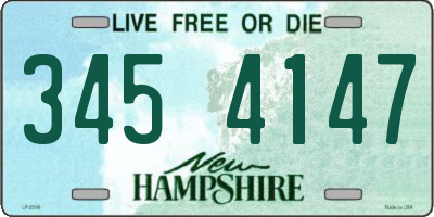 NH license plate 3454147