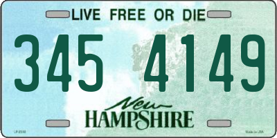 NH license plate 3454149