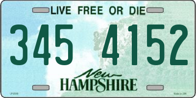NH license plate 3454152
