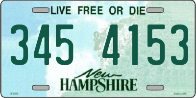 NH license plate 3454153