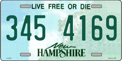 NH license plate 3454169