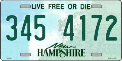 NH license plate 3454172